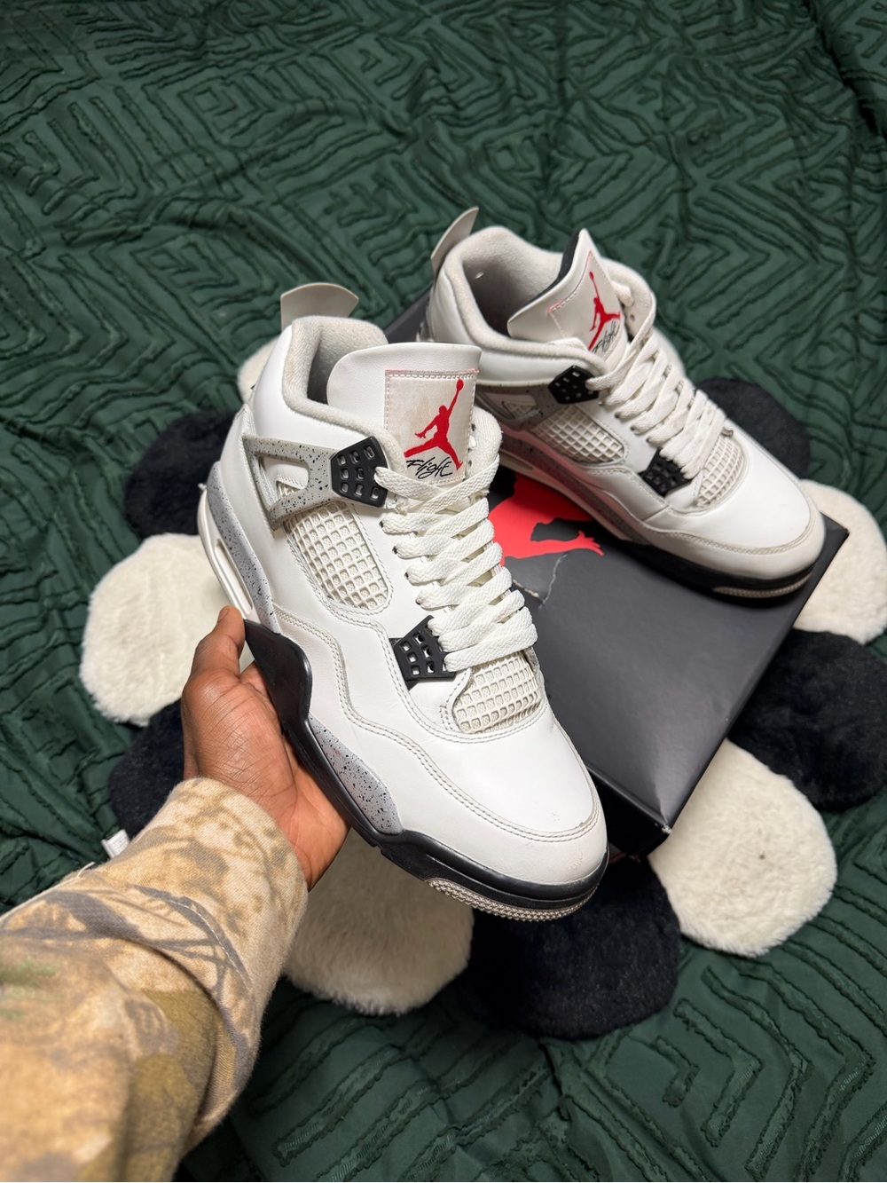 Jordan White/Black/Red Retro Basketball Sneakers